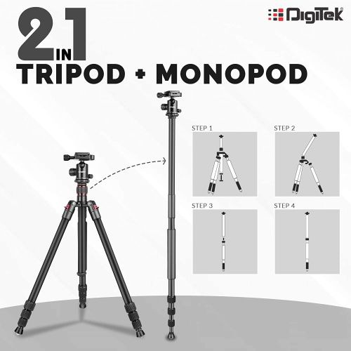 DIGITEK DTR 500 BH (60 Inch) Professional Aluminum Tripod Cum Monopod